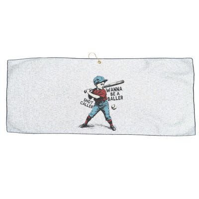 Wanna Be A Baller Shot Caller Retro Game Day Large Microfiber Waffle Golf Towel