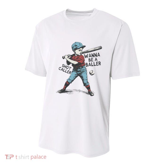 Wanna Be A Baller Shot Caller Retro Game Day Youth Performance Sprint T-Shirt
