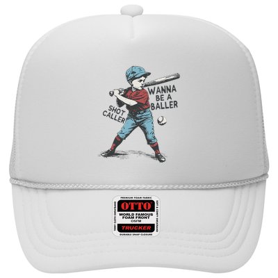Wanna Be A Baller Shot Caller Retro Game Day Trucker Hat