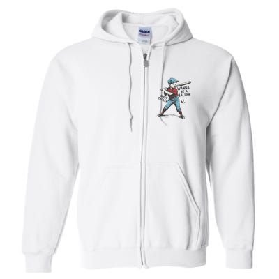 Wanna Be A Baller Shot Caller Retro Game Day Full Zip Hoodie