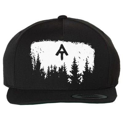 White Blaze Appalachian AT Trail Minimalist Pine Tree Hike Wool Snapback Cap