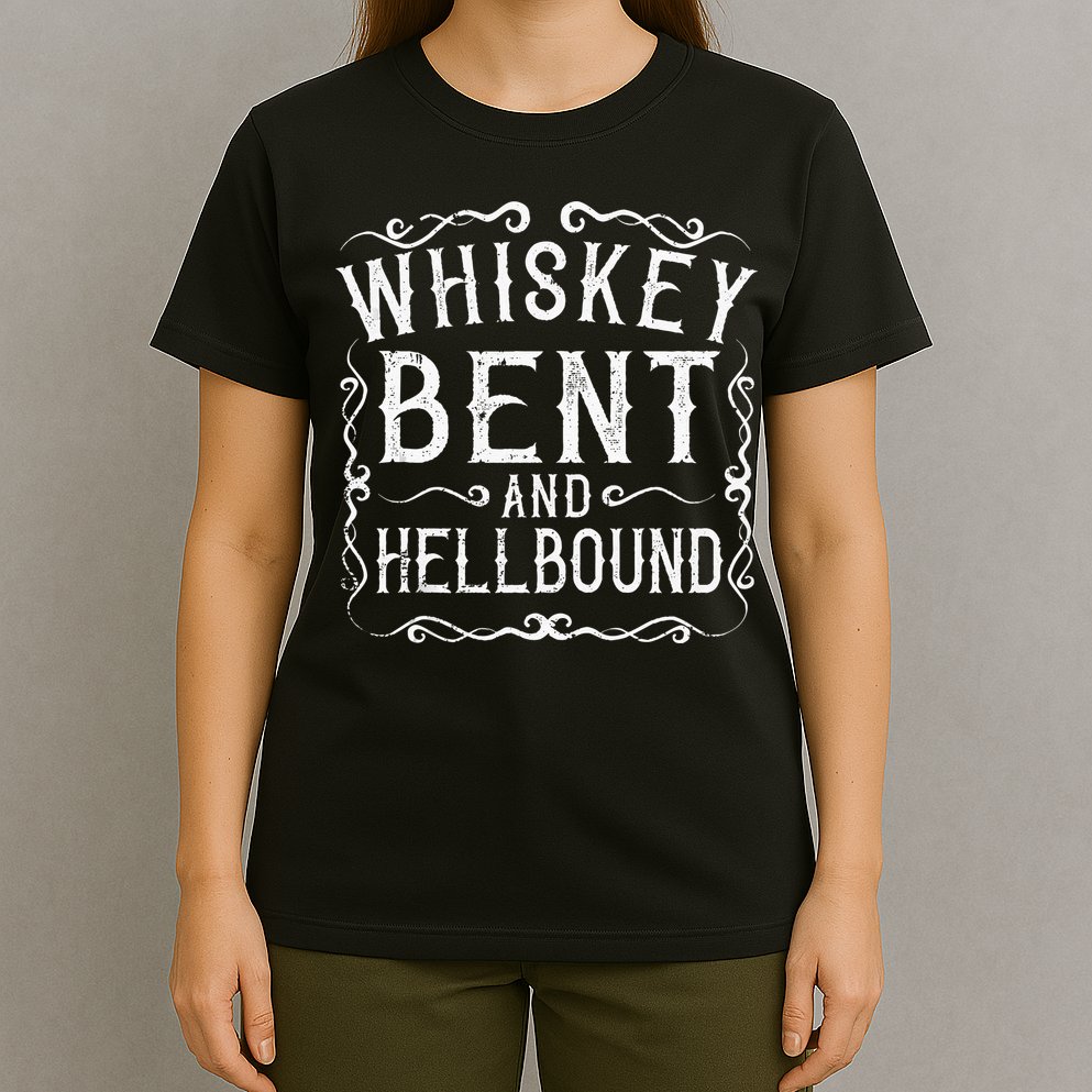 Whiskey Bent And Hellbound Country Music Biker Bourbon Gift T-Shirt