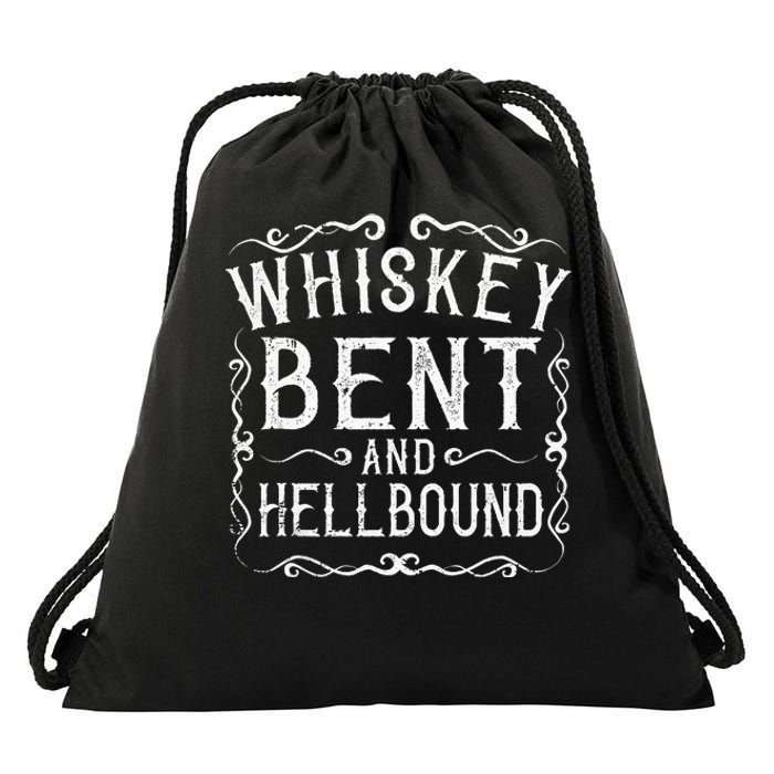 Whiskey Bent And Hellbound Country Music Biker Bourbon Gift Drawstring Bag