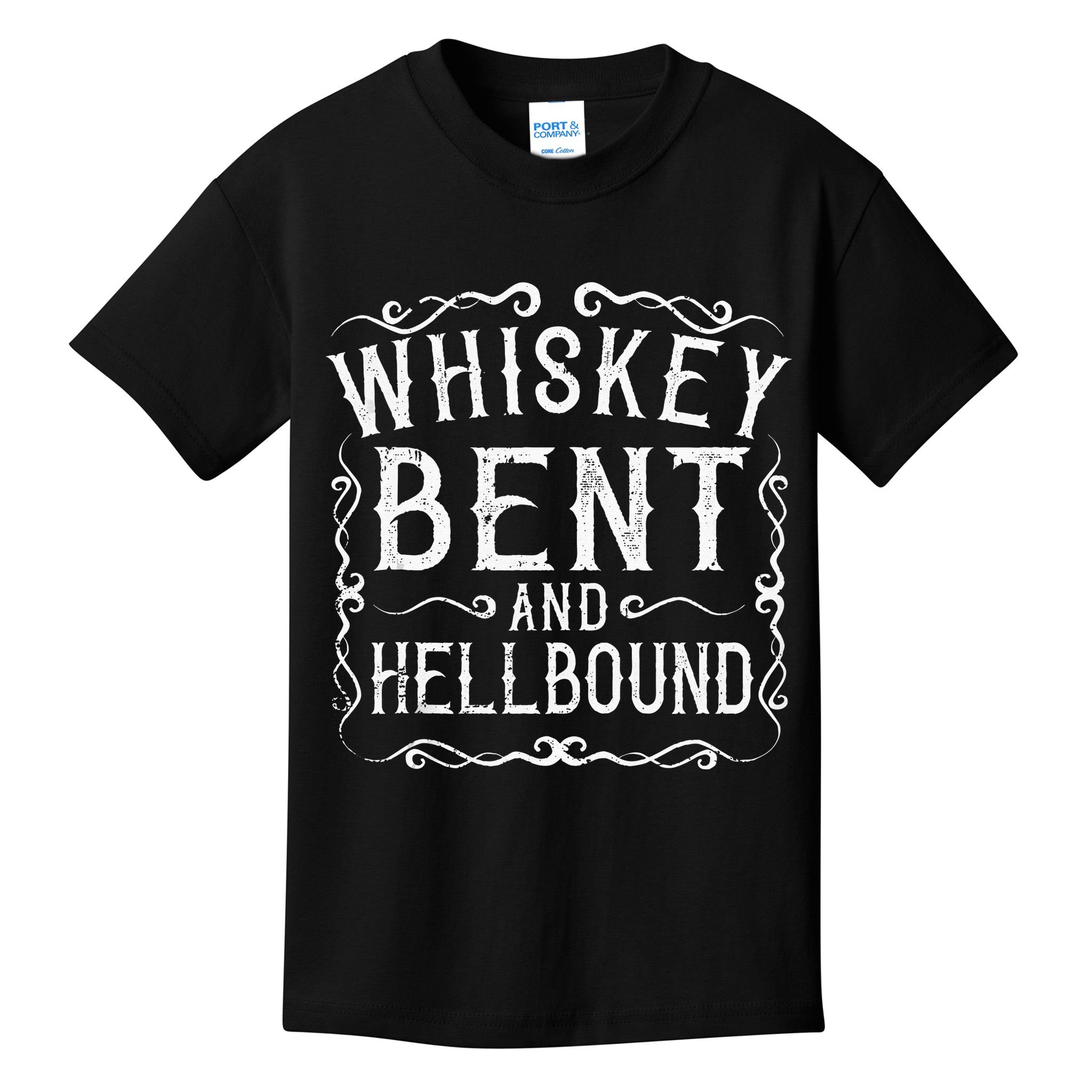 Whiskey Bent And Hellbound Country Music Biker Bourbon Gift Kids T-Shirt
