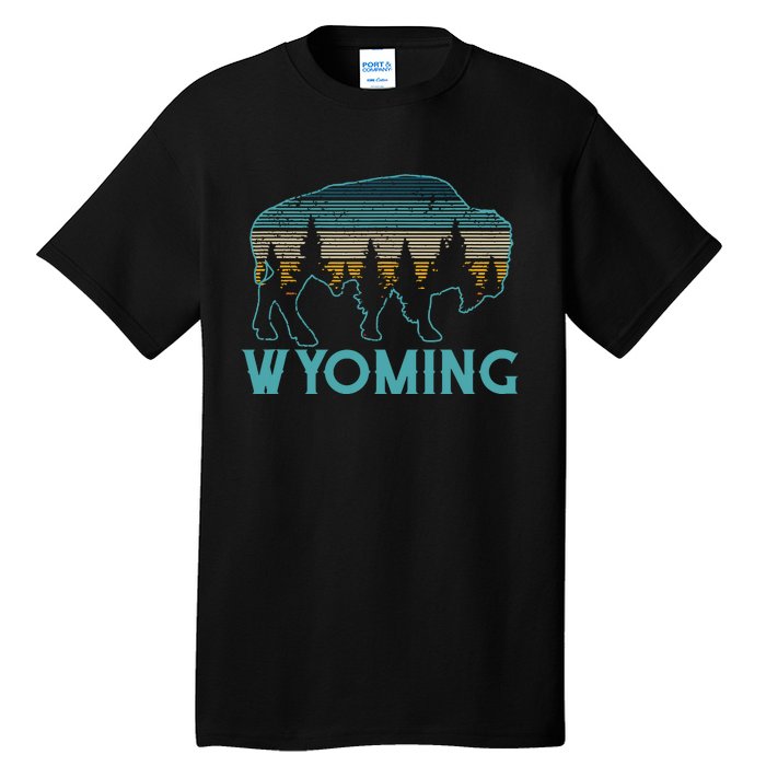 Wyoming Bison American Buffalo Vintage Souvenir Gift Tall T-Shirt