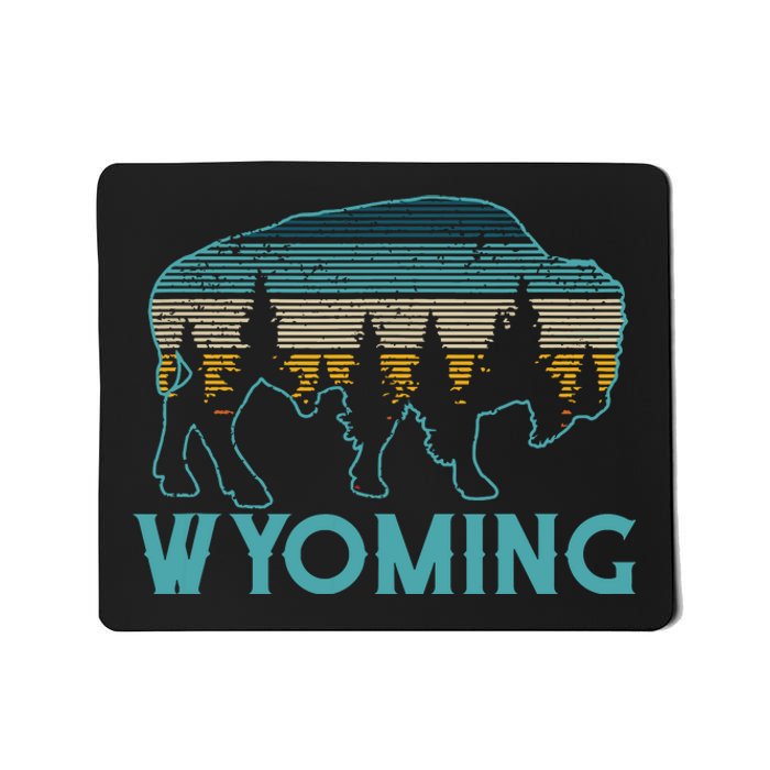 Wyoming Bison American Buffalo Vintage Souvenir Gift Mousepad