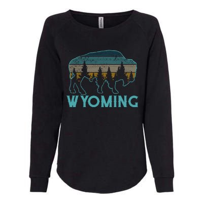 Wyoming Bison American Buffalo Vintage Souvenir Gift Womens California Wash Sweatshirt