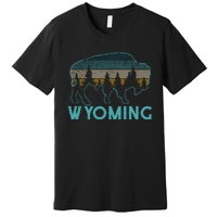 Wyoming Bison American Buffalo Vintage Souvenir Gift Premium T-Shirt