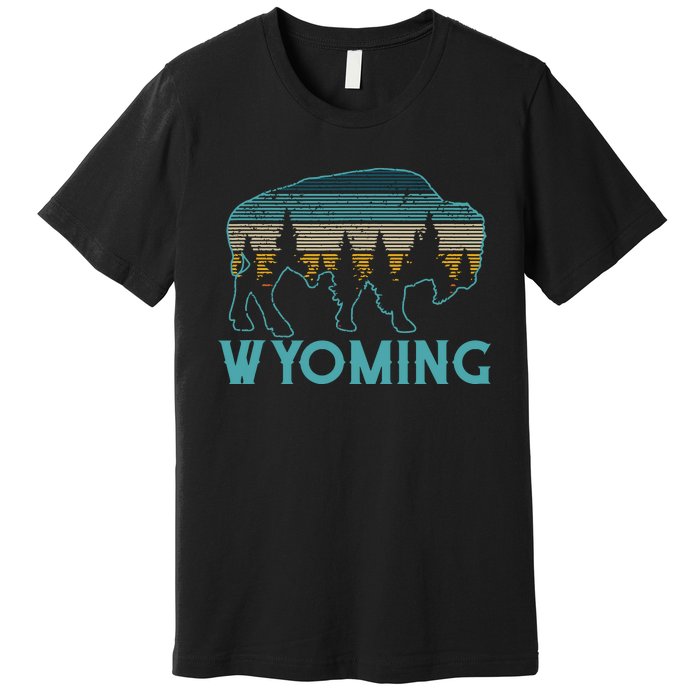 Wyoming Bison American Buffalo Vintage Souvenir Gift Premium T-Shirt