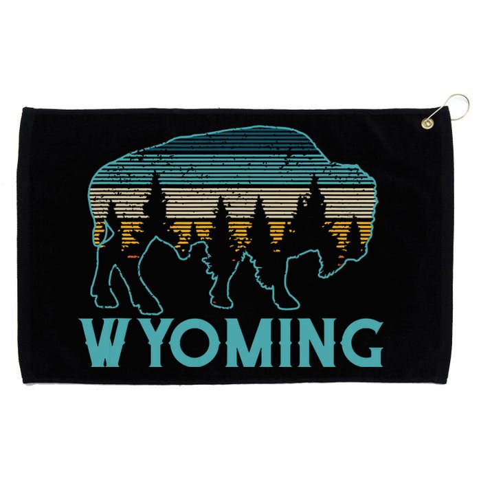 Wyoming Bison American Buffalo Vintage Souvenir Gift Grommeted Golf Towel