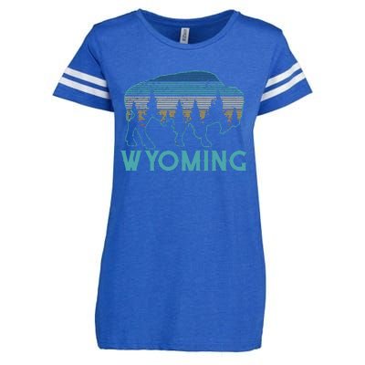 Wyoming Bison American Buffalo Vintage Souvenir Gift Enza Ladies Jersey Football T-Shirt