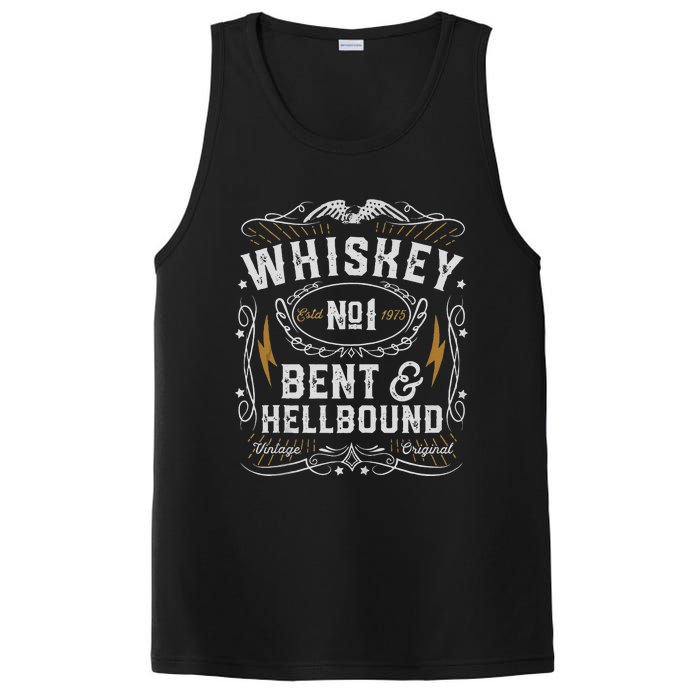 Whiskey Bent And Hellbound Country Music Biker Bourbon Gift PosiCharge Competitor Tank