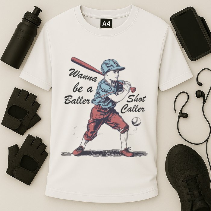 Wanna Be A Baller Shot Caller Cooling Performance Crew T-Shirt