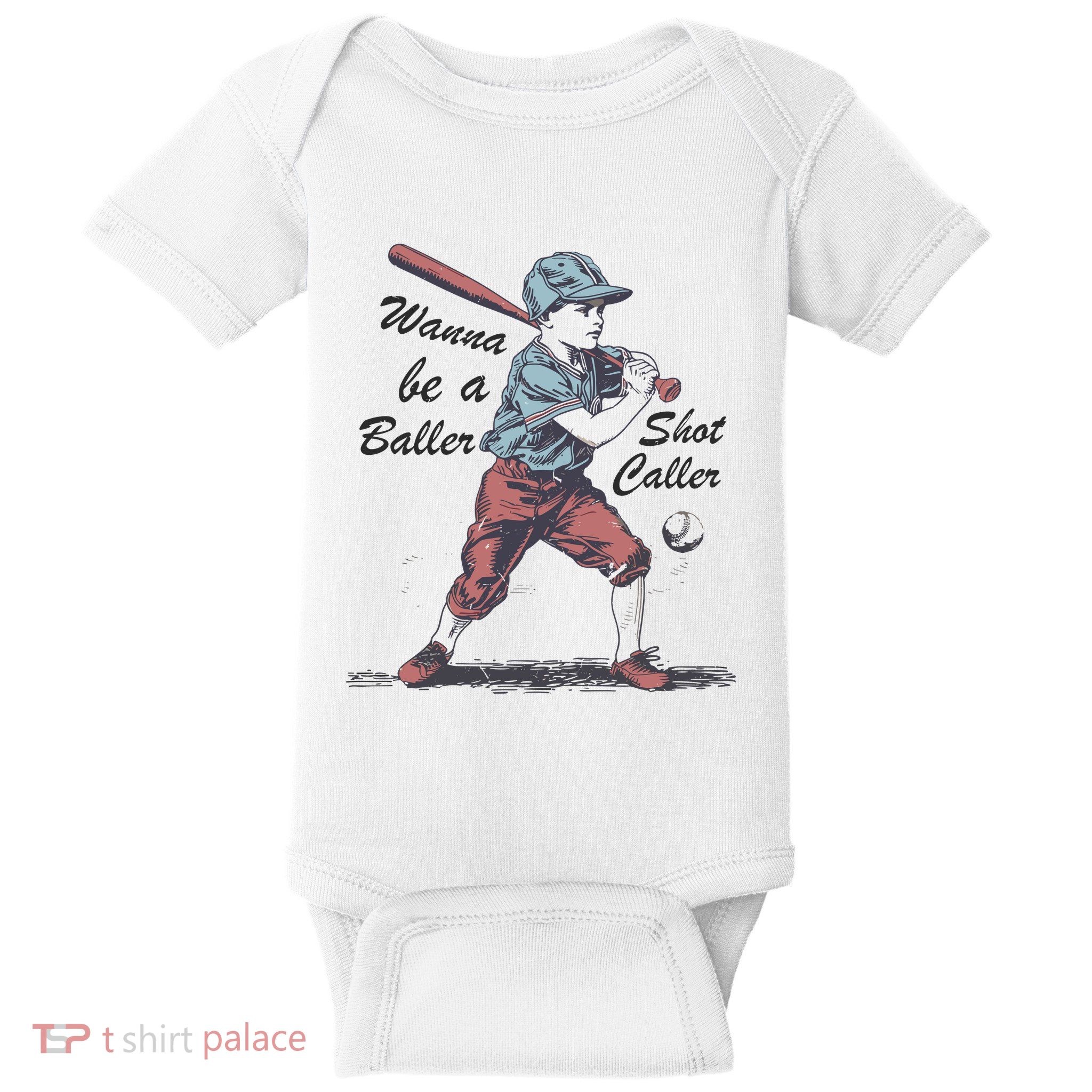 Wanna Be A Baller Shot Caller Baby Bodysuit