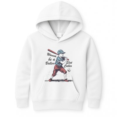 Wanna Be A Baller Shot Caller Kids Hoodie