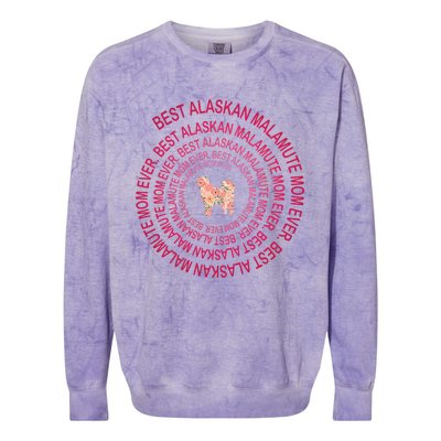 Womens Best Alaskan Malamute Mom Ever Spiral Dog Lover Mother's Day Colorblast Crewneck Sweatshirt