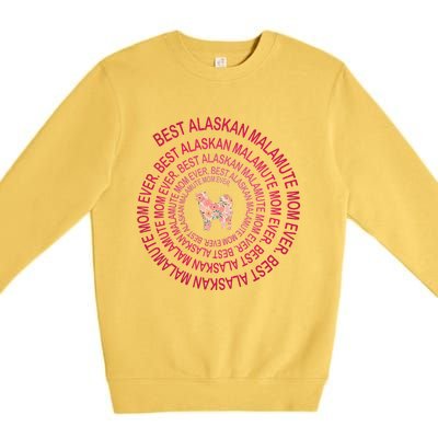 Womens Best Alaskan Malamute Mom Ever Spiral Dog Lover Mother's Day Premium Crewneck Sweatshirt