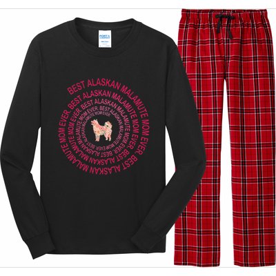 Womens Best Alaskan Malamute Mom Ever Spiral Dog Lover Mother's Day Long Sleeve Pajama Set