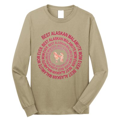 Womens Best Alaskan Malamute Mom Ever Spiral Dog Lover Mother's Day Long Sleeve Shirt