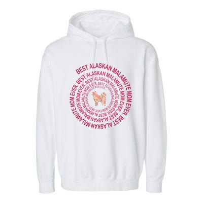 Womens Best Alaskan Malamute Mom Ever Spiral Dog Lover Mother's Day Garment-Dyed Fleece Hoodie