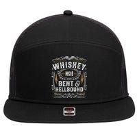 Whiskey Bent And Hellbound Country Music Biker Bourbon 7 Panel Mesh Trucker Snapback Hat