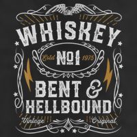 Whiskey Bent And Hellbound Country Music Biker Bourbon 7 Panel Mesh Trucker Snapback Hat