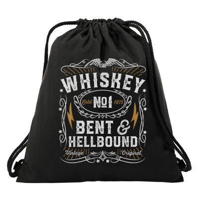 Whiskey Bent And Hellbound Country Music Biker Bourbon Drawstring Bag