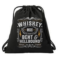 Whiskey Bent And Hellbound Country Music Biker Bourbon Drawstring Bag
