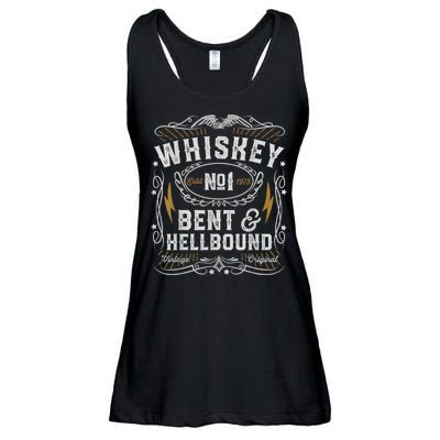 Whiskey Bent And Hellbound Country Music Biker Bourbon Ladies Essential Flowy Tank