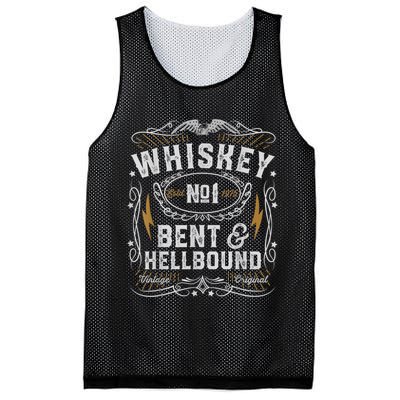 Whiskey Bent And Hellbound Country Music Biker Bourbon Mesh Reversible Basketball Jersey Tank