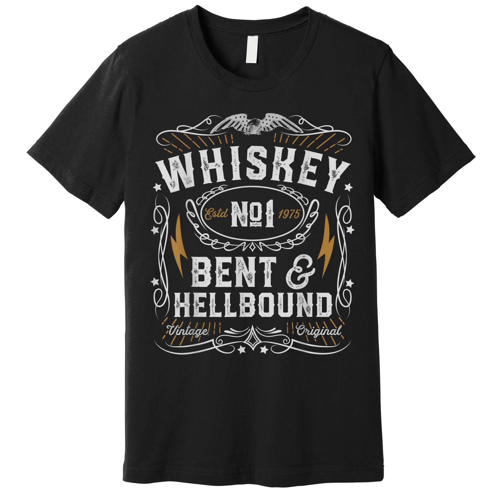 Whiskey Bent And Hellbound Country Music Biker Bourbon Premium T-Shirt
