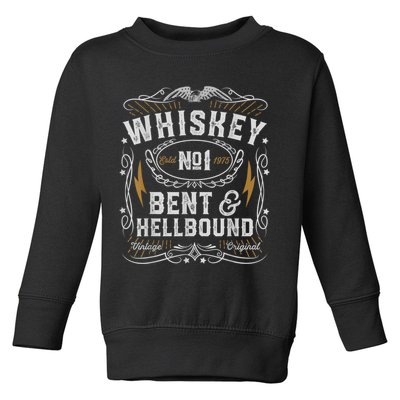Whiskey Bent And Hellbound Country Music Biker Bourbon Toddler Sweatshirt