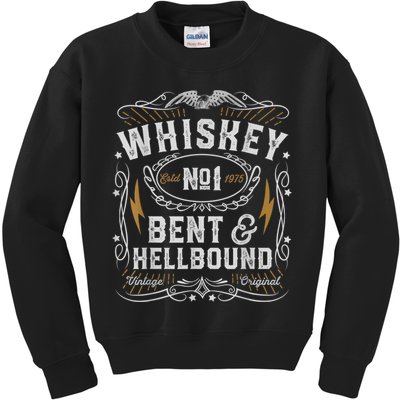 Whiskey Bent And Hellbound Country Music Biker Bourbon Kids Sweatshirt