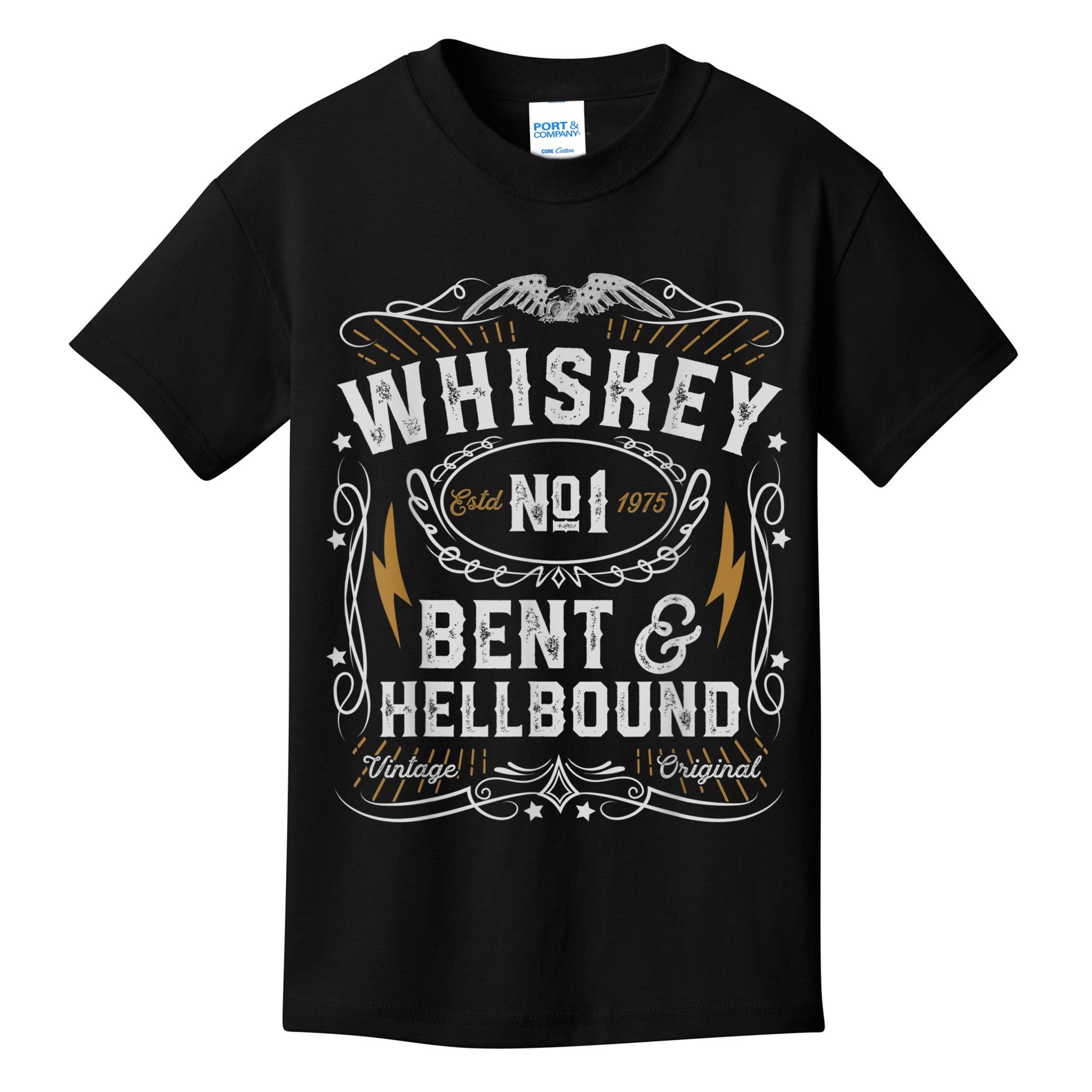 Whiskey Bent And Hellbound Country Music Biker Bourbon Kids T-Shirt