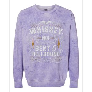 Whiskey Bent And Hellbound Country Music Biker Bourbon Gift Colorblast Crewneck Sweatshirt