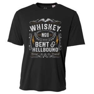 Whiskey Bent And Hellbound Country Music Biker Bourbon Gift Cooling Performance Crew T-Shirt