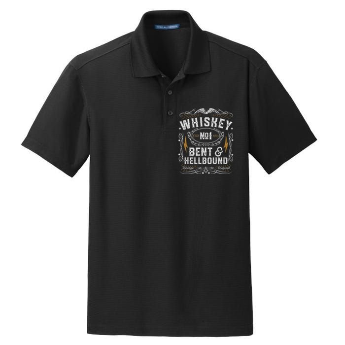 Whiskey Bent And Hellbound Country Music Biker Bourbon Gift Dry Zone Grid Polo