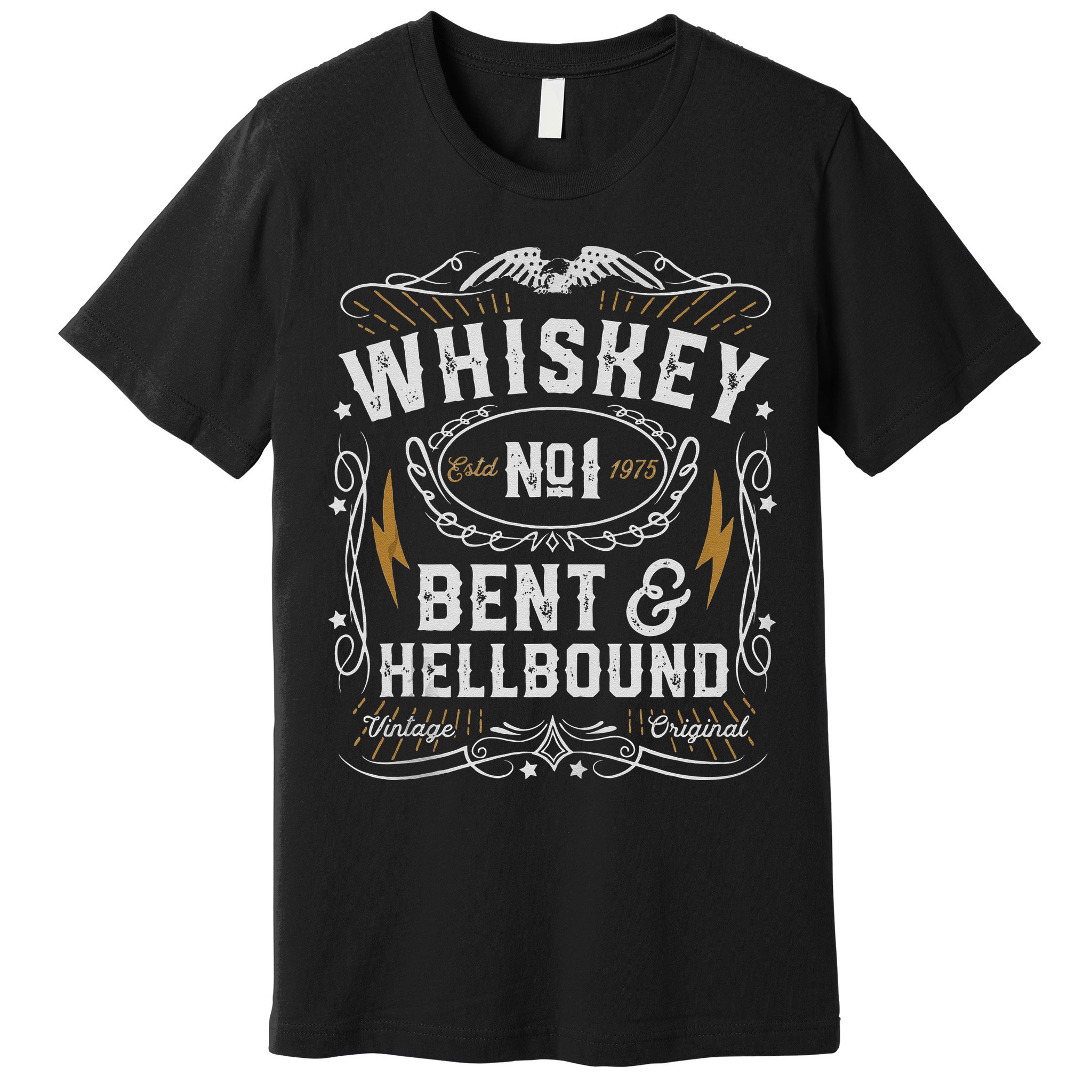Whiskey Bent And Hellbound Country Music Biker Bourbon Gift Premium T-Shirt