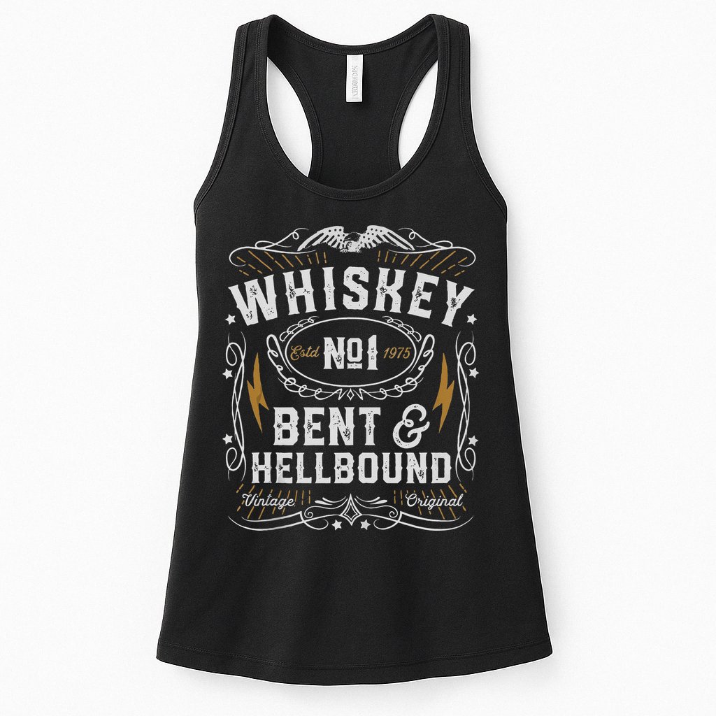 Whiskey Bent And Hellbound Country Music Biker Bourbon Gift Womens Tank Top