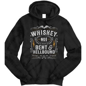 Whiskey Bent And Hellbound Country Music Biker Bourbon Gift Tie Dye Hoodie