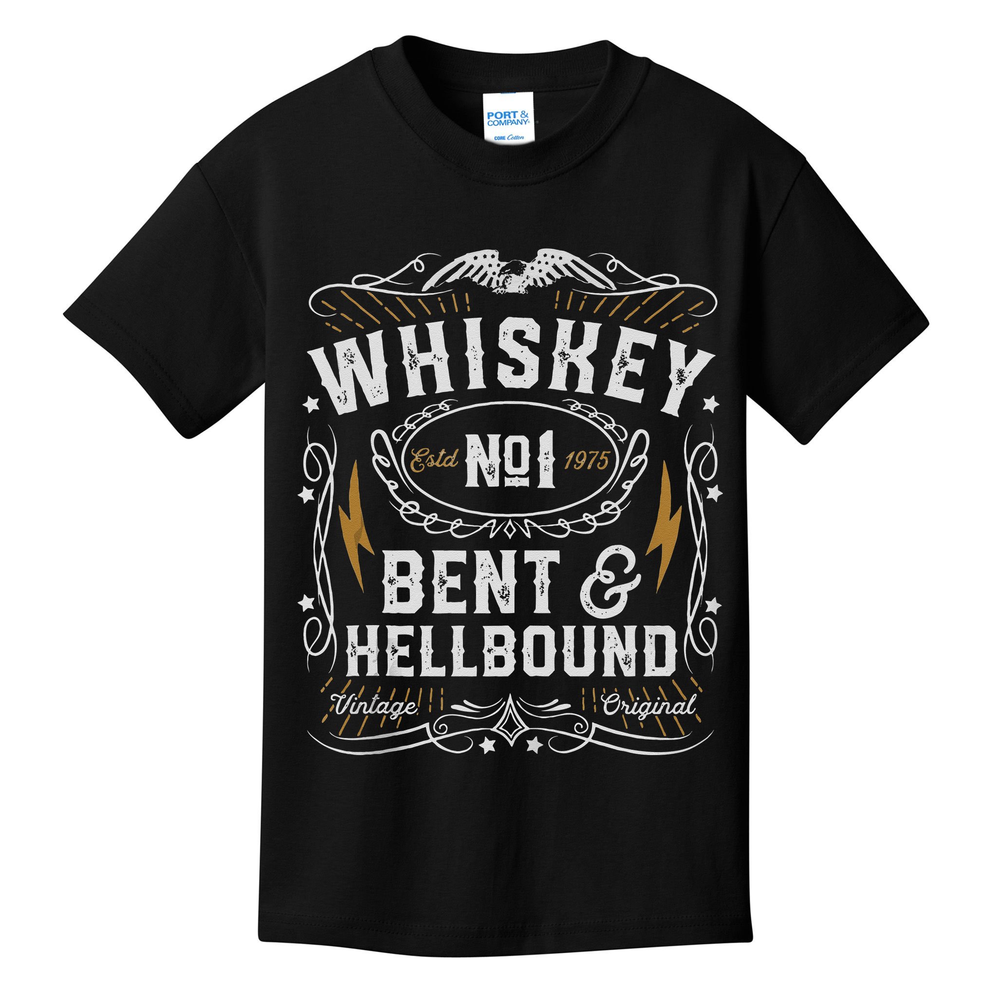 Whiskey Bent And Hellbound Country Music Biker Bourbon Gift Kids T-Shirt