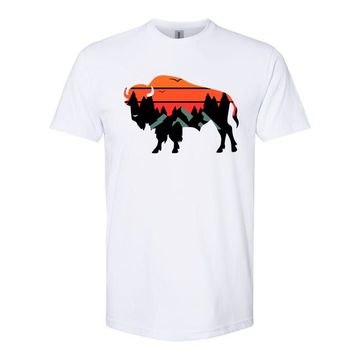 Wyoming Bison American Buffalo Vintage Souvenir Gift Softstyle® CVC T-Shirt