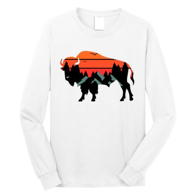 Wyoming Bison American Buffalo Vintage Souvenir Gift Long Sleeve Shirt