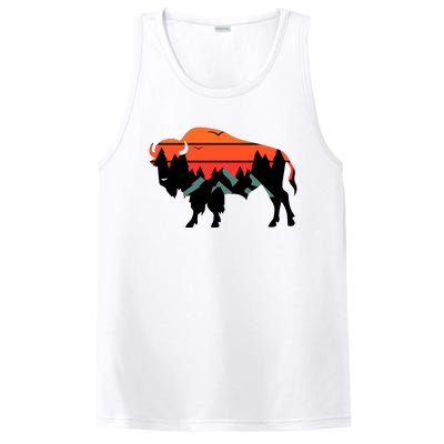 Wyoming Bison American Buffalo Vintage Souvenir Gift PosiCharge Competitor Tank