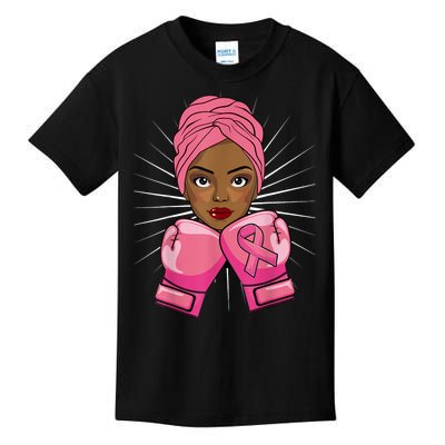 Woman Black African American Fight Breast Cancer Gift Kids T-Shirt