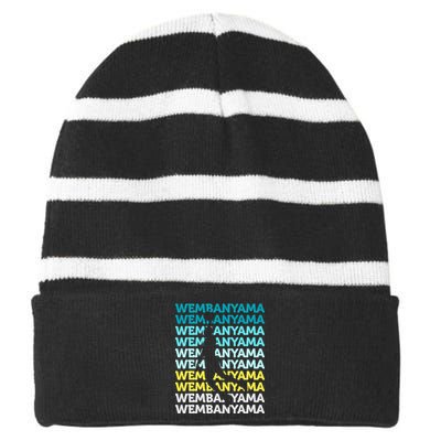 W.E.M.B.A.N.Y.A.M.A Basketball Amazing Gift Fan Striped Beanie with Solid Band