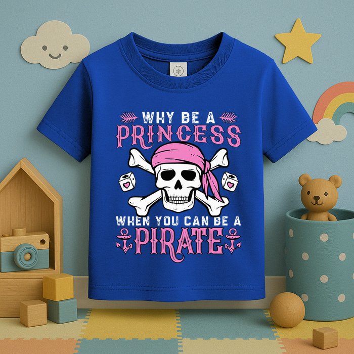 Why Be A Princess When You Can Be A Pirate Halloween Costume Toddler T-Shirt