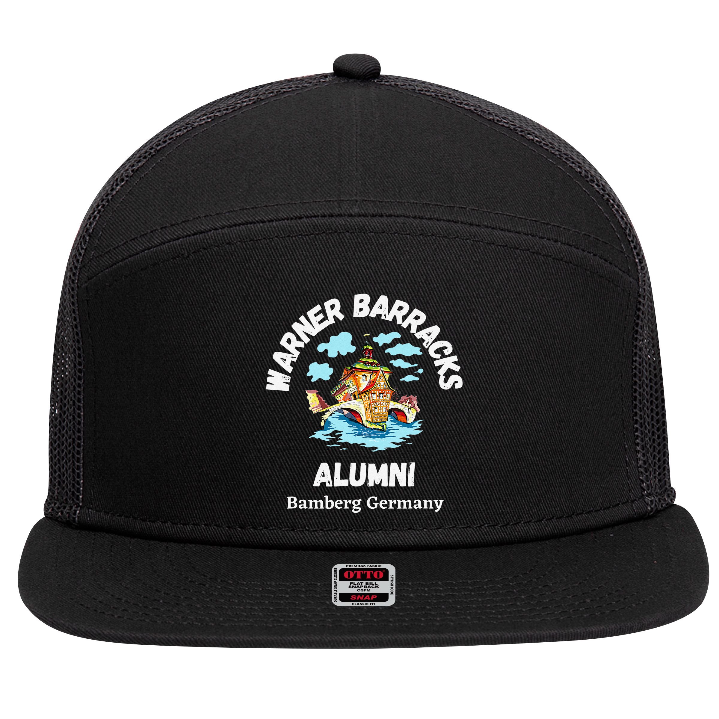 Warner Barracks Alumni Bamberg Germany 7 Panel Mesh Trucker Snapback Hat