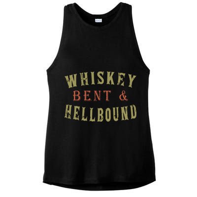 Whiskey Bent And Hell Bound Drinking Drunk Party Hellbound Ladies PosiCharge Tri-Blend Wicking Tank