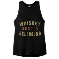 Whiskey Bent And Hell Bound Drinking Drunk Party Hellbound Ladies PosiCharge Tri-Blend Wicking Tank